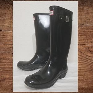 Hunter Black rain boots Huntress Gloss